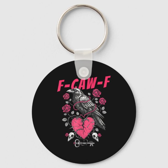 Llavero Funny Black Bird F-caw-f Anti Valentines Day Singl (Anverso)