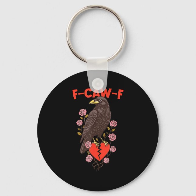 Llavero Funny Black Bird F-caw-f Anti Valentines Day Singl (Anverso)