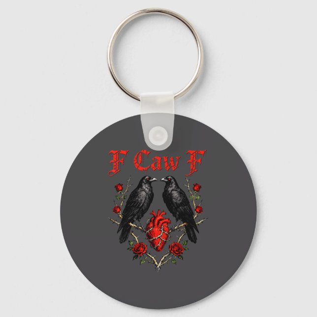 Llavero Funny Black Bird F-caw-f Anti Valentines Day Singl (Anverso)