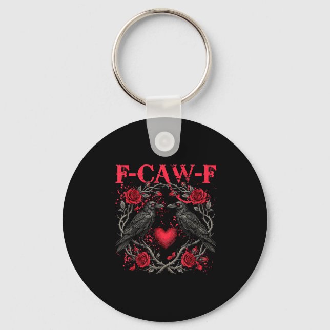 Llavero Funny Black Bird F-caw-f Anti Valentines Day Singl (Anverso)