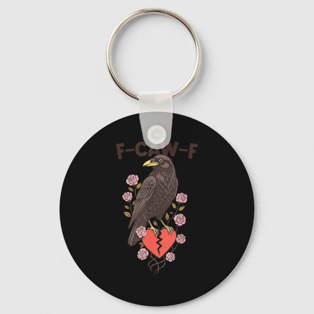 Llavero Funny Black Bird F-caw-f Anti Valentines Day Singl (Anverso)