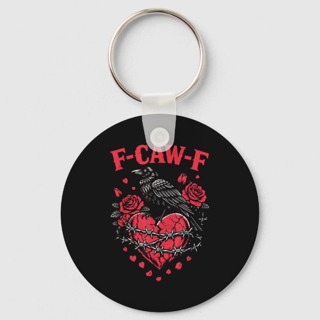 Llavero Funny Black Bird F-caw-f Anti Valentines Day Singl (Anverso)
