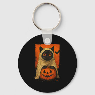 Llavero Funny Black Cat Halloween Calabaza Fantasma Cos