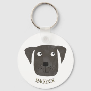 Llavero Funny Black Labrador Recuperever Dog Custom Name