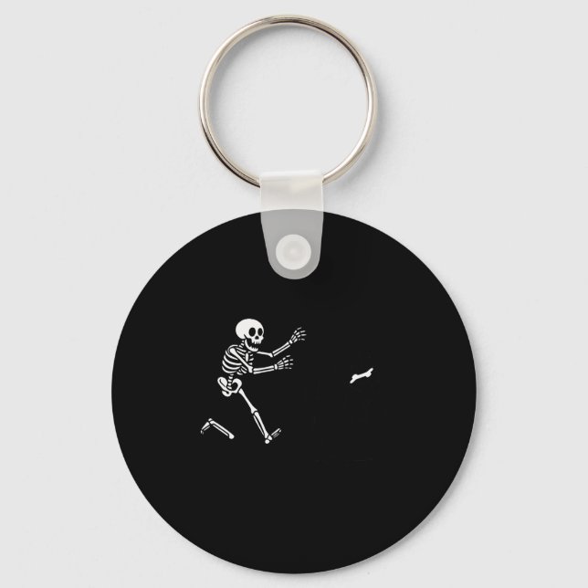 Llavero Funny Border Collie Running Skeleton Halloween  (Anverso)