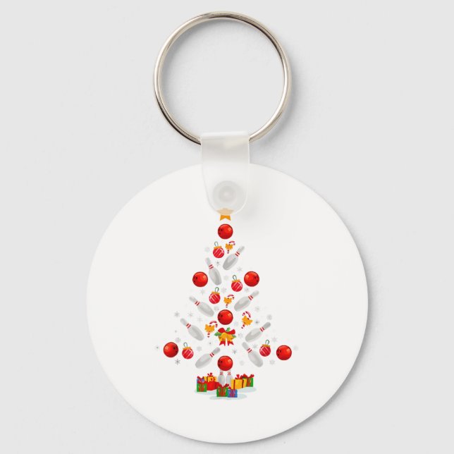 Llavero Funny Bowling Christmas Tree Lights Xmas For Men W (Anverso)