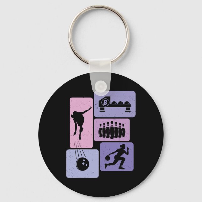 Llavero Funny Bowling Player Bowler Juego Entusiast Set (Anverso)