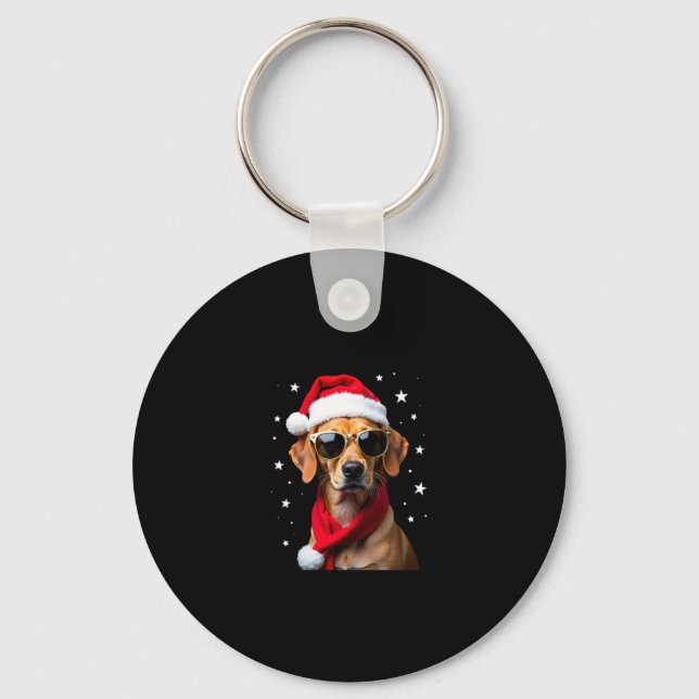Llavero Funny Boxer Dog Christmas Lights Xmas Outfit Pajam (Anverso)