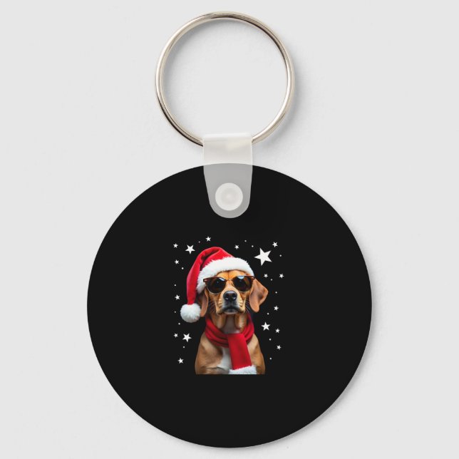 Llavero Funny Boxer Dog Christmas Lights Xmas Outfit Pajam (Anverso)