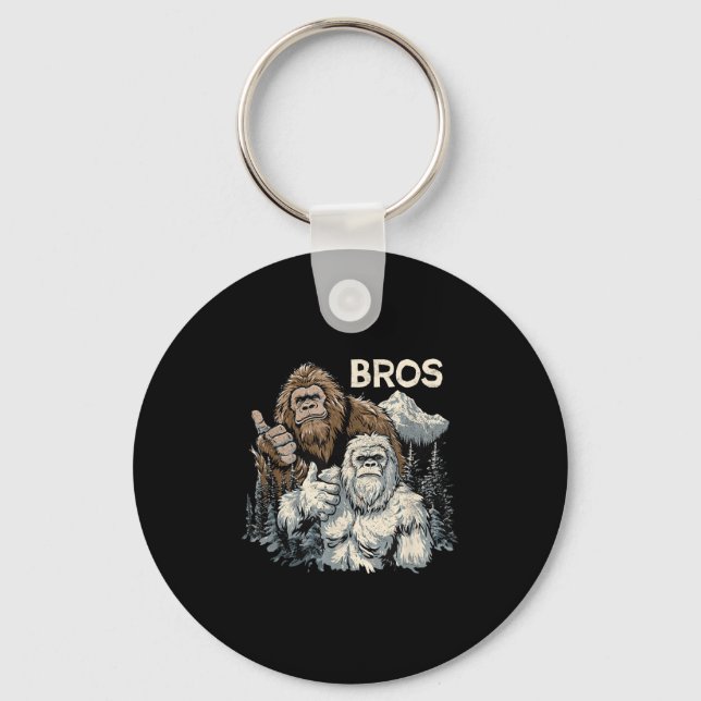 Llavero Funny Bros Bigfoot Y Yeti Brothers Sasquatch Awe (Anverso)