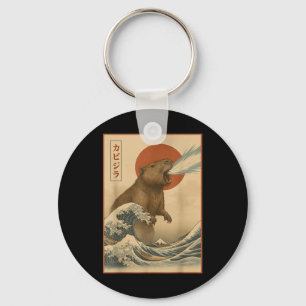 Llavero Funny Capybara Ola japonesa Capyzilla Niños Chicas