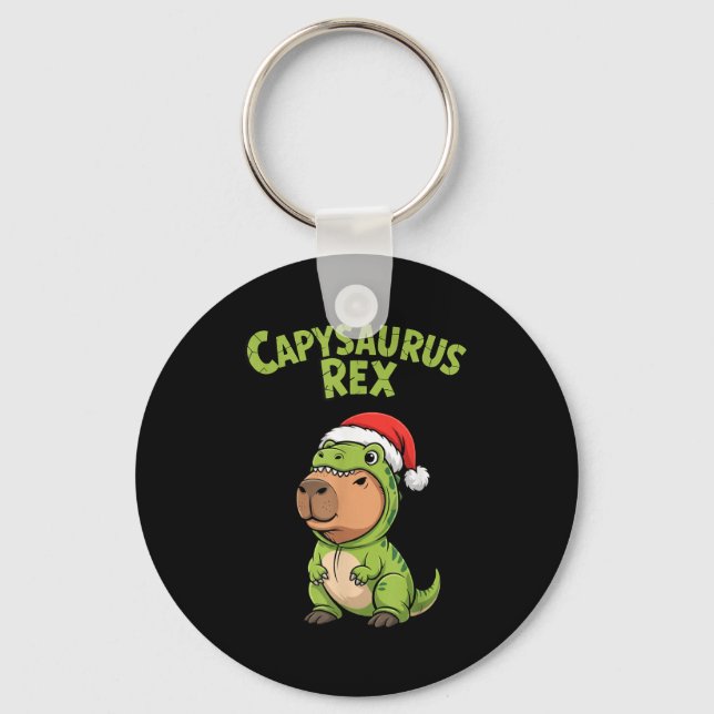 Llavero Funny Capybara T-rex Costume Christmas Kids Boys  (Anverso)