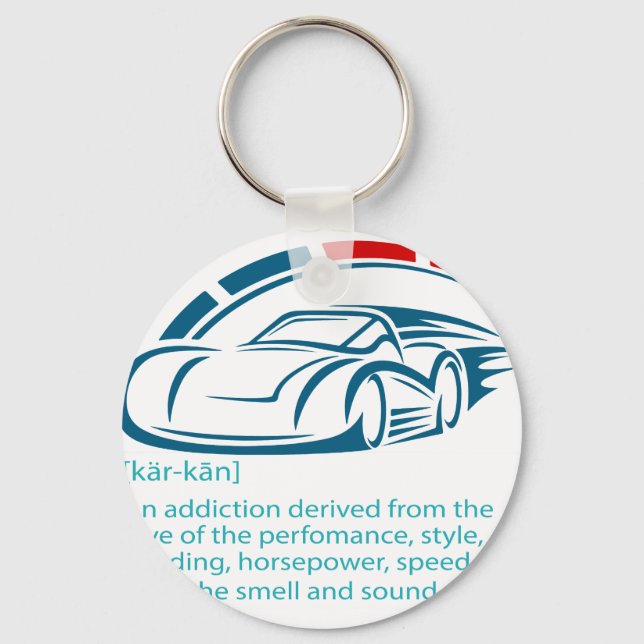 Llavero Funny Car Guy Gift - CARCAINE Definition Love Of C (Anverso)