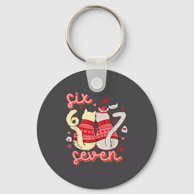 Llavero Funny Cat 67 Meme Six Seven Gen Alpha Slang Kids V (Anverso)