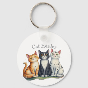 Llavero Funny Cat Herder Custom Name Cat Lover