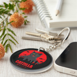 Llavero Funny Cat Japanese Themed Catzilla Monster