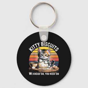 Llavero Funny Cat Kneading Dough Retro Kitty Biscuits Desi