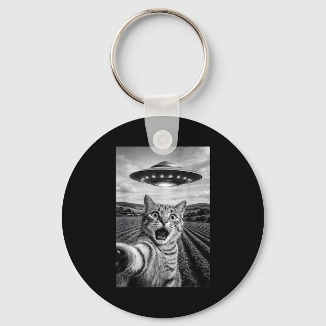 Llavero Funny Cat Ufo Alien Bengal Cat Selfie Gift Men Wom (Anverso)
