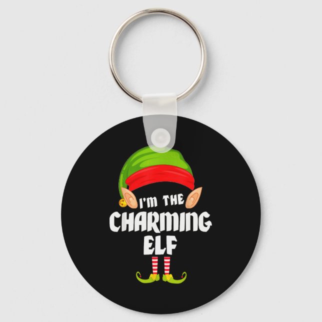 Llavero Funny Charming Elf Matching Family Group Pj Christ (Anverso)