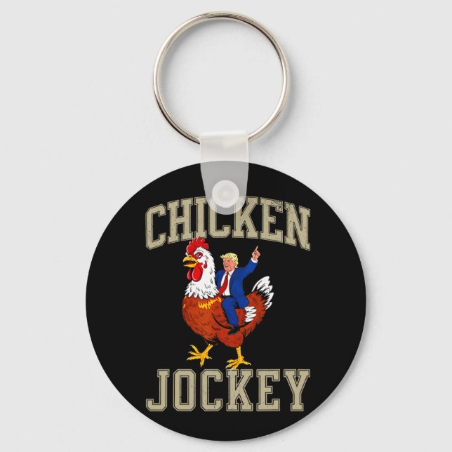 Llavero Funny Chicken Jockey Trump (Anverso)