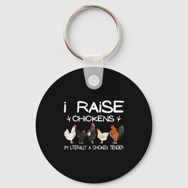 Llavero Funny Chicken Lover Gift – I Raise Chickens Farm Q (Anverso)