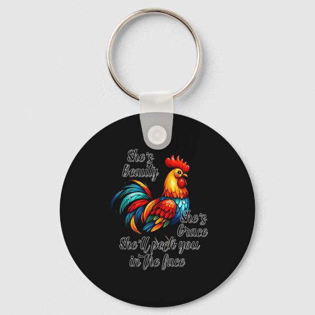 Llavero Funny Chicken Quote  (Anverso)