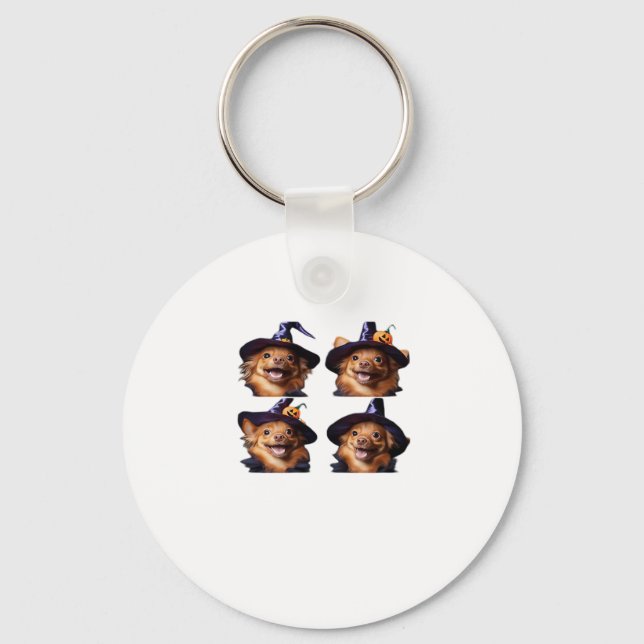 Llavero Funny Chihuahua Halloween Witch Costume � Cute Dog (Anverso)