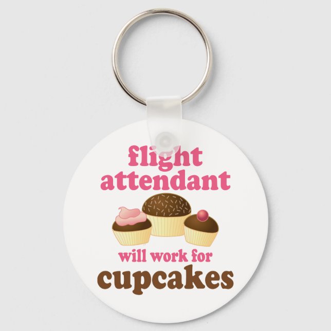 Llavero Funny Chocolate Cupcakes Flight Attendt (Anverso)