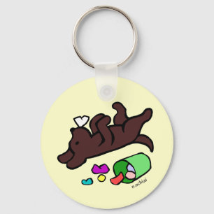 Llavero Funny Chocolate Labrador Personalizado Ilustracion