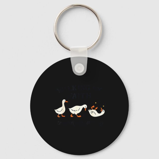 Llavero Funny Christian – Walking By Faith Tripng Constant (Anverso)