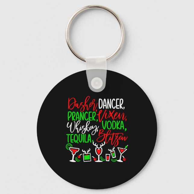 Llavero Funny Christmas Dasher Dancer Prancer Vixen Whiske (Anverso)