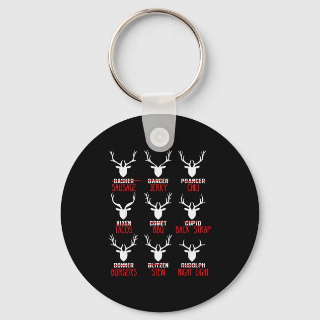 Llavero Funny Christmas Deer Hunters All Of Santa's Reinde (Anverso)