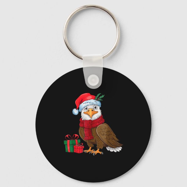 Llavero Funny Christmas Eagle Patriotic Bald Eagle With Sa (Anverso)