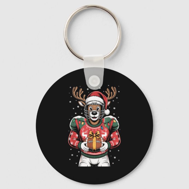Llavero Funny Christmas Football Reindeer  (Anverso)