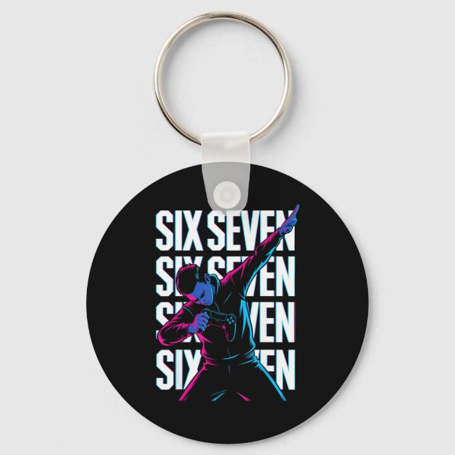 Llavero Funny Christmas Gamer Dabbing Xmas Dab Six Seven 6 (Anverso)