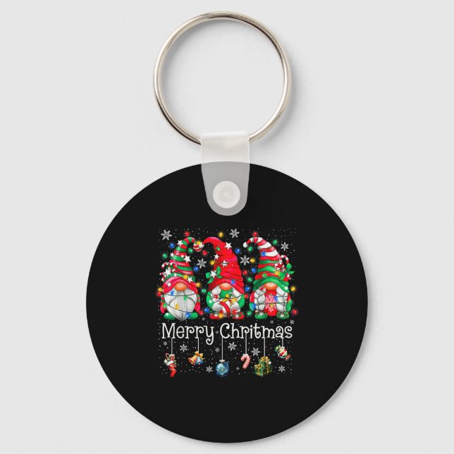 Llavero Funny Christmas Gnome Hanging With My Gnomies Fami (Anverso)