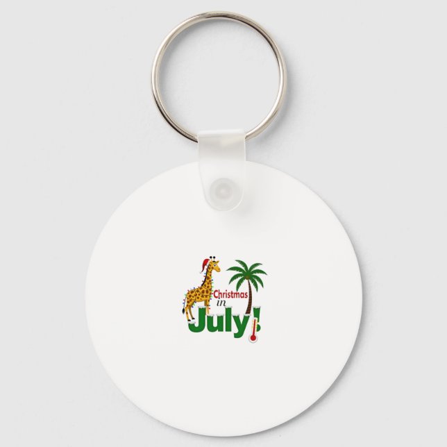 Llavero Funny Christmas in July Shirt Santa Giraffe Palm T (Anverso)