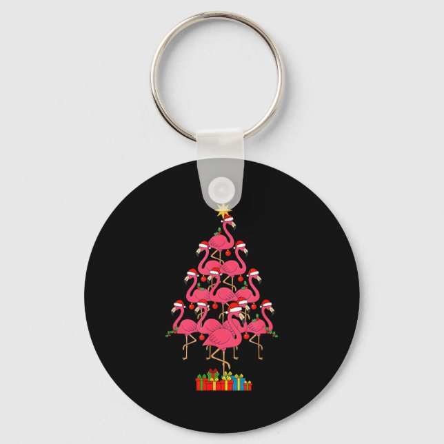 Llavero Funny Christmas Nk Flamingo Tree Holiday Bird Love (Anverso)