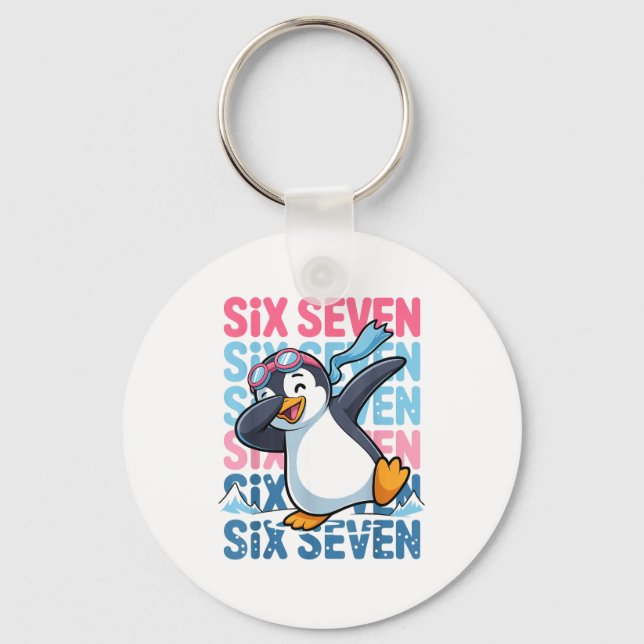 Llavero Funny Christmas Penguin Dabbing Xmas Dab Six Seven (Anverso)