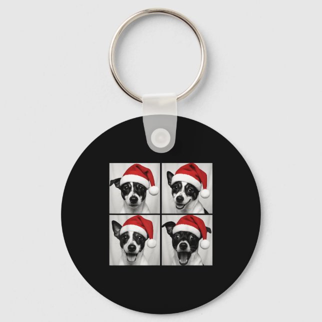 Llavero Funny Christmas Rat Terrier Santa Dog Lover Photo  (Anverso)