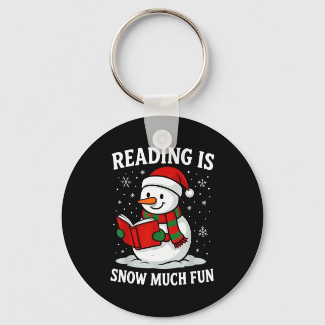 Llavero Funny Christmas Reading Is Snow Much Snowman Book  (Anverso)