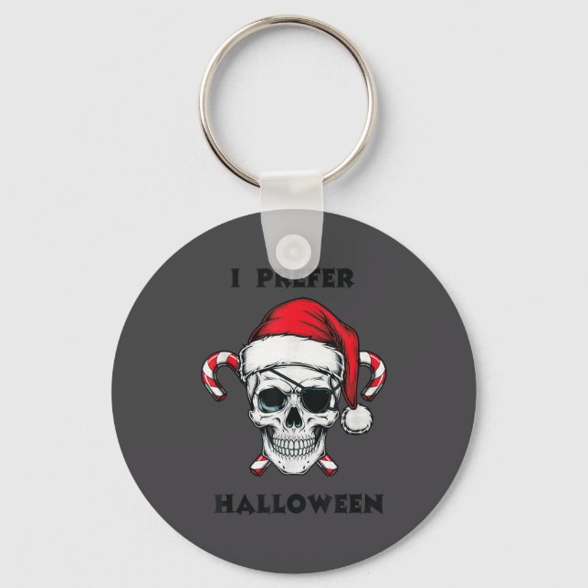 Llavero Funny Christmas Skeleton I Prefer Halloween  (Anverso)