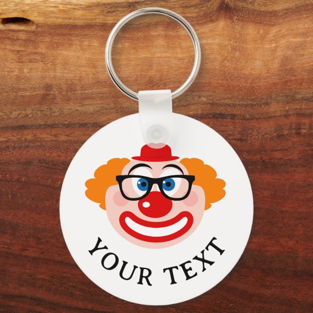 Llavero Funny clown face with spectacles custom (Anverso)