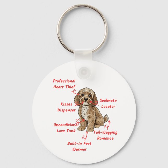 Llavero Funny Cockapoo Anatomy - Unique Valentine Gift (Reverso )