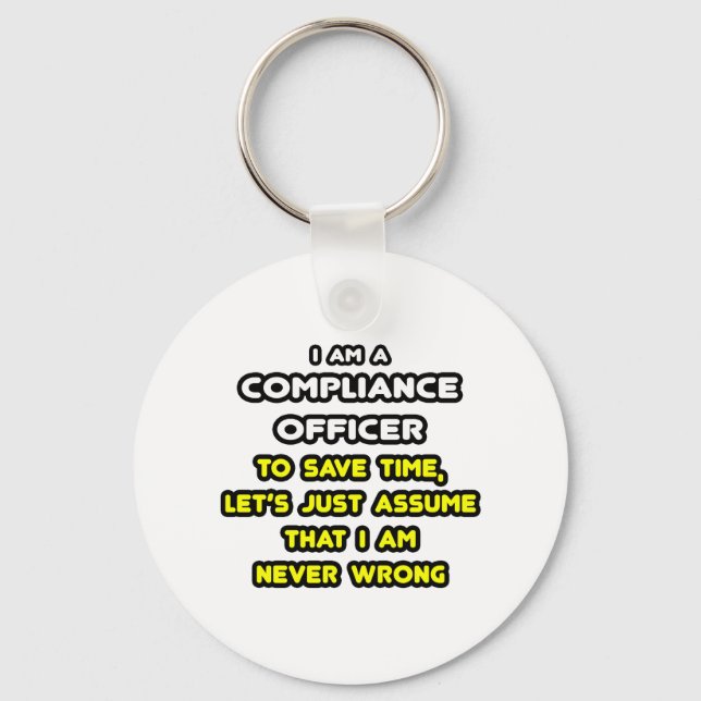 Llavero Funny Compliance Officer T-Shirts (Anverso)