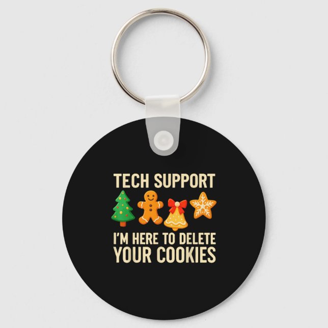 Llavero Funny Cookies Christmas Gingerbread Tech Suprt Men (Anverso)
