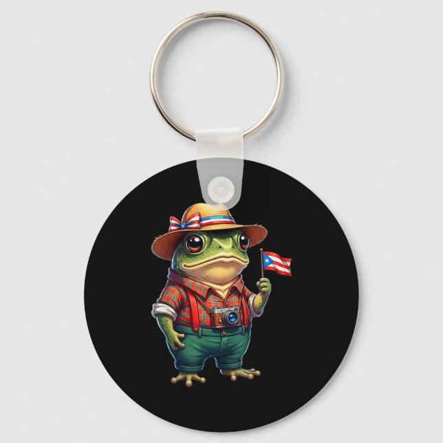 Llavero Funny Coqui Frog Puerto Rico Flag Taino Boricua Hi (Anverso)