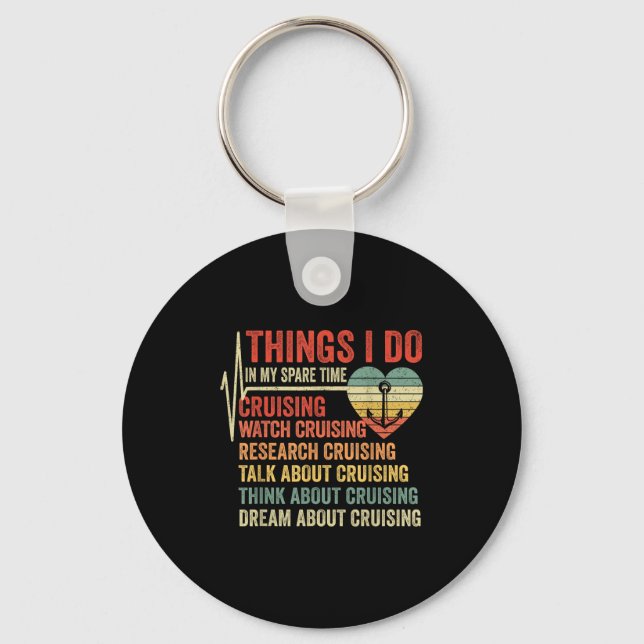Llavero Funny Cruise Heartbeat Things I Do In My Spare Tim (Anverso)