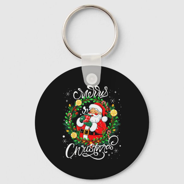 Llavero Funny Cute Santa Claus Merry Christmas Men Women K (Anverso)