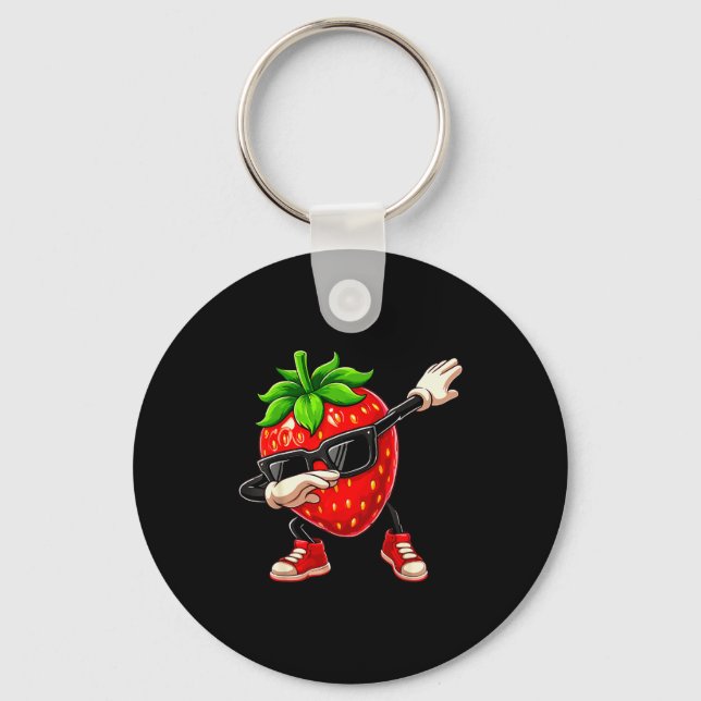 Llavero Funny Dabbing Strawberry Summer Fruit Lover Men Wo (Anverso)